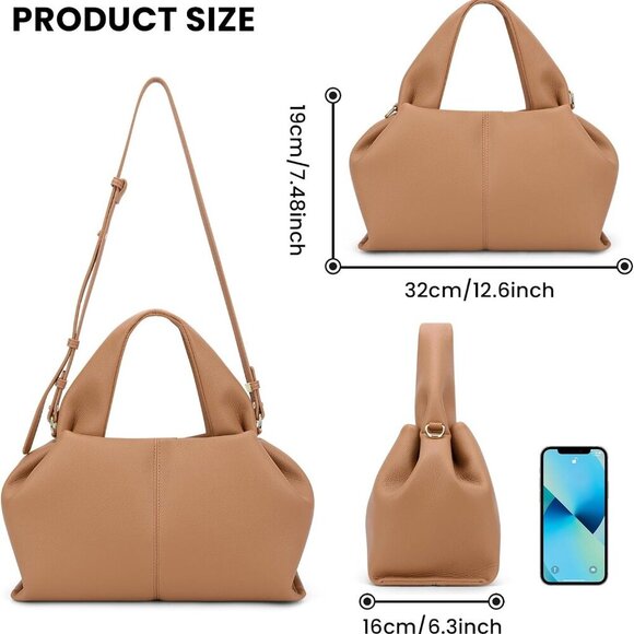 Cloud Pouch Dumpling Clutch Purse Women Tote Shoulder Retro Crossbody Bag with R - Picture 6 of 6